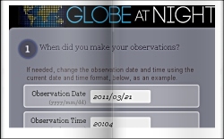 Gwiezdne Wrota - Sekcja Astronomiczna, raport globe at night