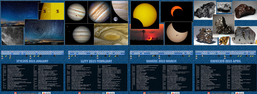 Gwiezdne Wrota - Sekcja Astronomiczna, astrokalendarz, kalendarz, 2015, astrofoto, NASA, ESO, astronomia, Żagań, sekcja