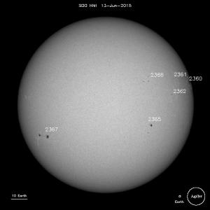 Słońce 13 czerwca 2015